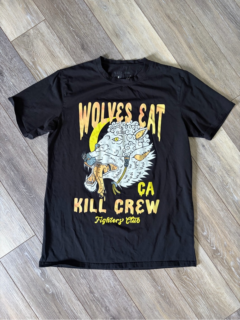 Kill Crew Wolves Eat Black Graphic Tee